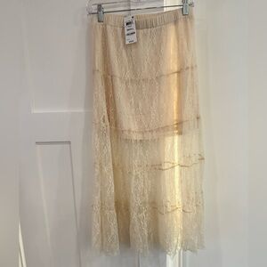 Lace midi skirt